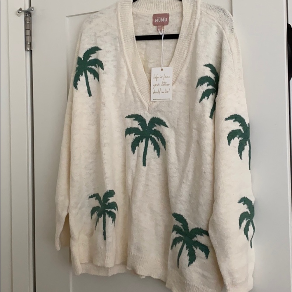 Show Me Your Mumu Gillian Sweater- Palm Tree Knit